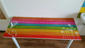 bureau, sticker, meubelsticker