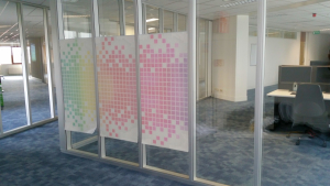 Transparante raamfolie (3), kantoor, project