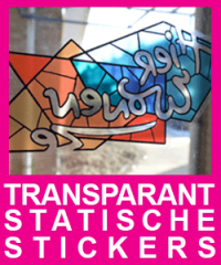 Transparant statische stickers ontwerpen op maat met eigen ontwerp