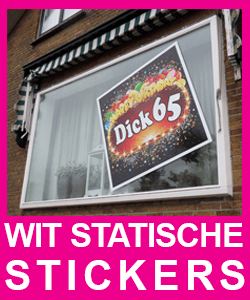 Wit statische stickers ontwerpen op maat met eigen ontwerp