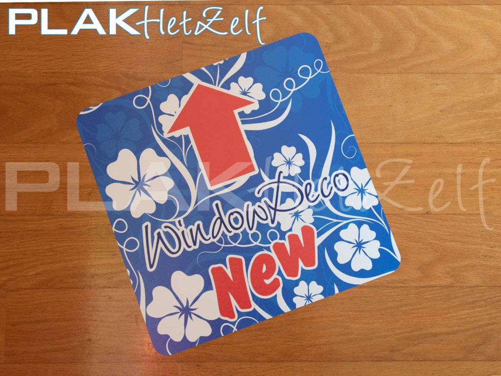 vloer sticker op product promotie, houten vloer, PLAKhetZelf