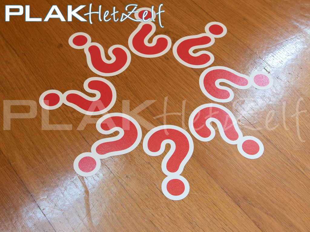 vloersticker, stickerset, vorm gesneden, houtenvloer, PLAKhetZelf