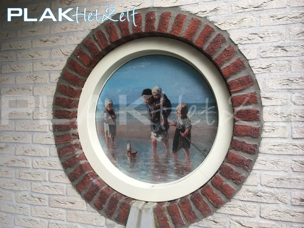 One way vision, raamfolie, gedeeltelijke privacy, vorm gesneden, ronde raamfolie