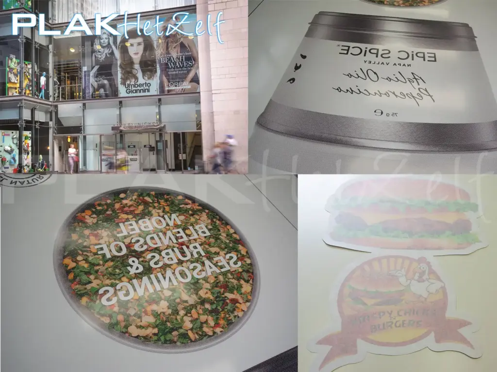 Geperforeerde glasfolie, raamfolie met eigen ontwerp, op maat, in vorm, two-way vision raamfolie, PLAKhetZelf