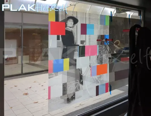 Geperforeerde glasfolie, raamfolie voor gevelramen, met eigen ontwerp, two-way vision, raamfolie, beperkte doorkijk, beperkte inkijk, binnenzicht